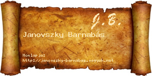 Janovszky Barnabás névjegykártya