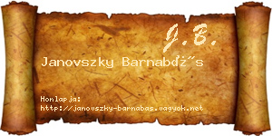 Janovszky Barnabás névjegykártya