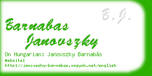 barnabas janovszky business card