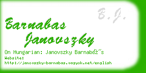 barnabas janovszky business card